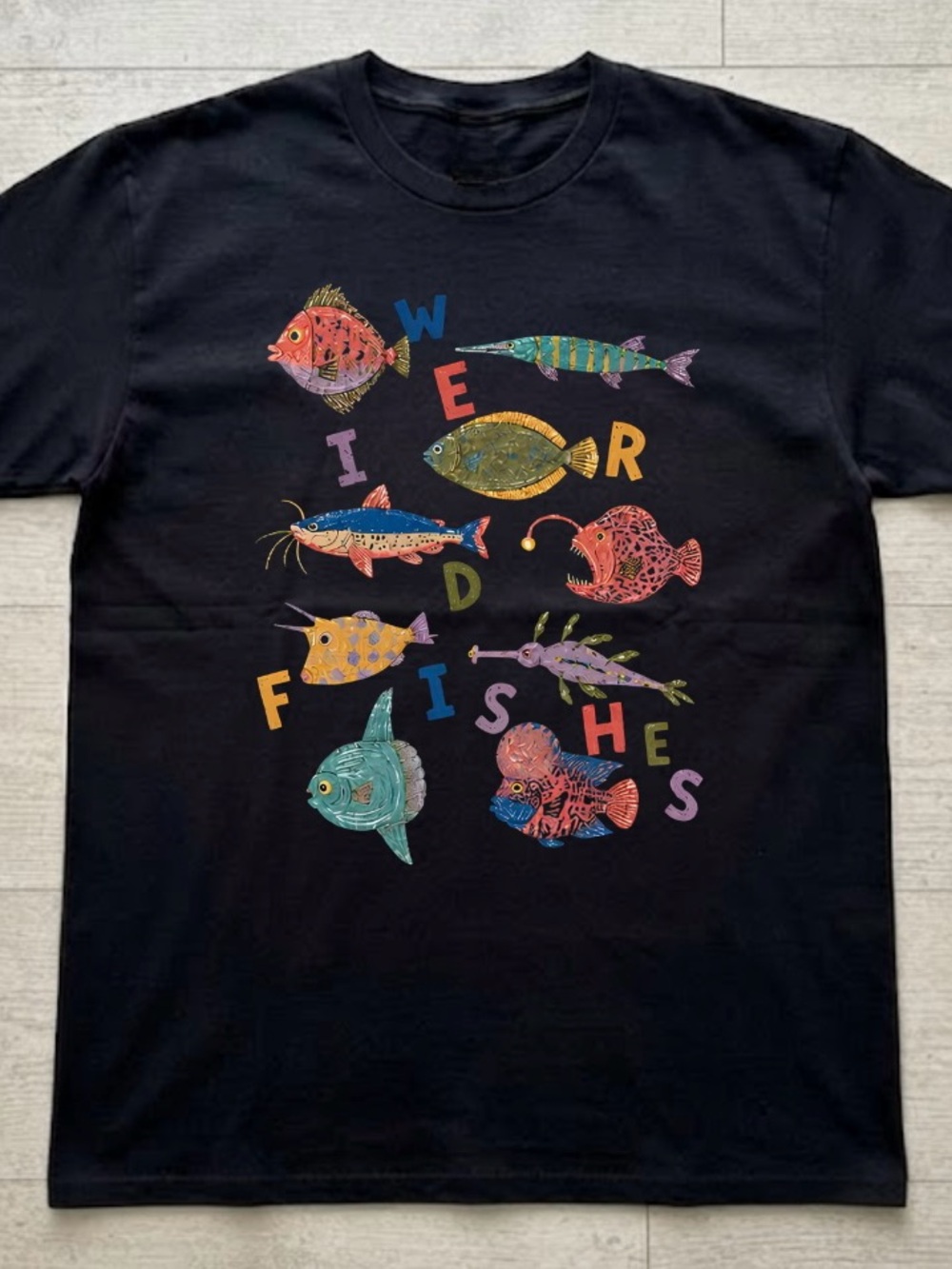 Black Weird Fishes Graphic Tee